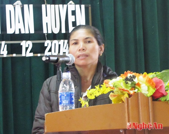 Cử tri Lương Thị Huệ (bản Khe Tỳ) kiến nghị