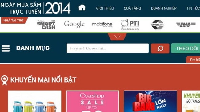 Website mua sắm trực tuyến tại Việt Nam