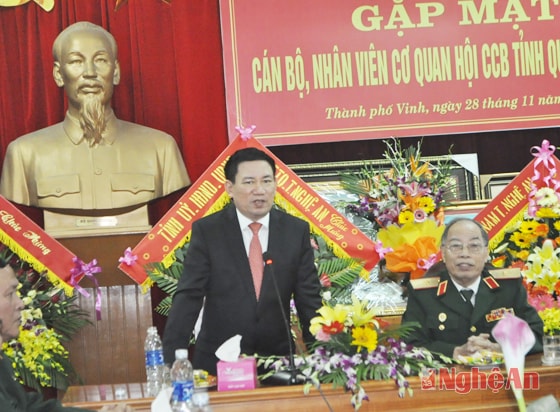 Đồng chí Hồ Đức Phớc phát biểu đánh giá cao những đóng góp của cựu chiến binh tỉnh