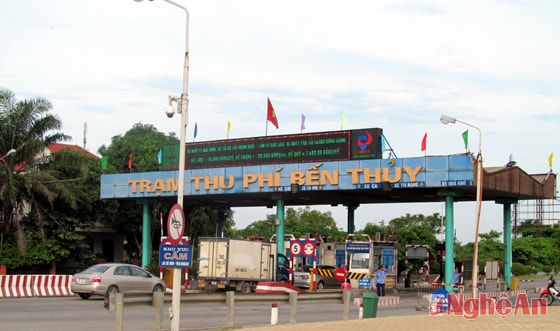 Trạm thu phí cầu Bến Thủy (TP. Vinh)Ảnh: L.T