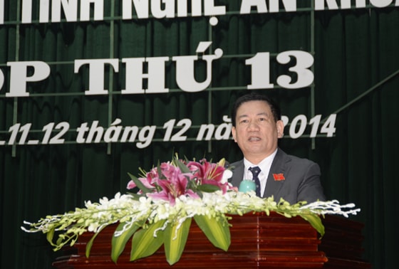 Đồng chí Hồ Đức Phớc phát biểu tại kỳ họp