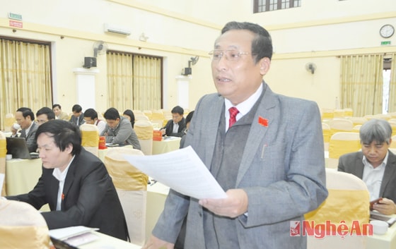 Đại biểu Hồ Quang Thành (thành phố Vinh) phát biểu thảo luận