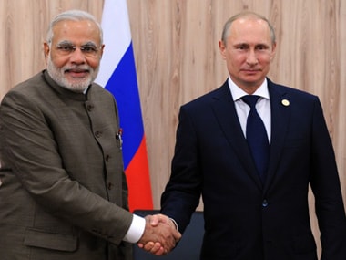 Thủ tướng Ấn Độ Narendra Modi và Tổng thống Nga Vladimir Putin.