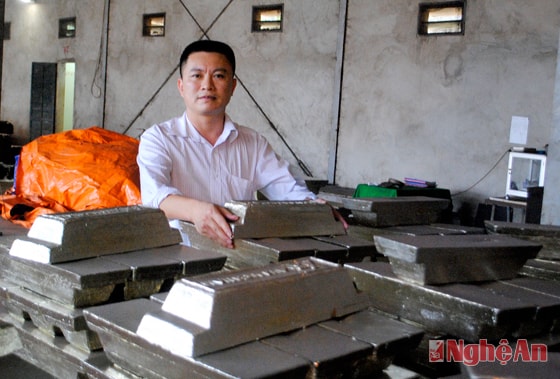 Sản phẩm thiếc lõi tại Công ty CP chế biến khoáng sản An Vinh (Qùy Hợp).