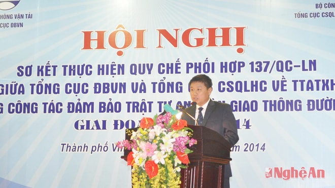 Lãnh đạo Sở GT – VT Nghệ An tham luận về xử lý tình trạng xe quá khổ, quá tải.