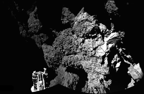 Hình ảnh được Philae chụp lại trên bề mặt sao chổi hôm 13/11. Ảnh: AFP