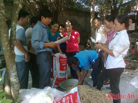 Thực hành lớp chăn nuôi thú y ở xã Diễn Thái (Diễn Châu).   