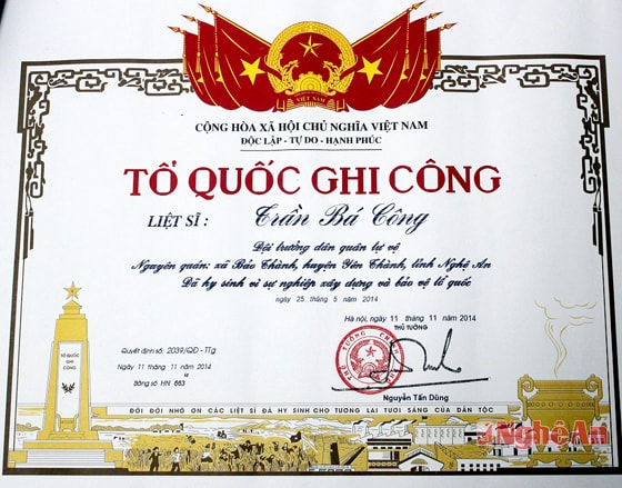 Bằng “Tổ quốc ghi công