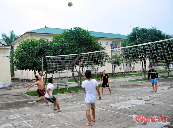 Giao hữu bóng chuyền giữa Trung đoàn 764 và Tiểu đoàn 41.