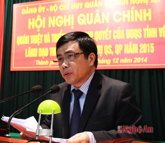 Đồng chí Huỳnh Thanh Điền - Phó Chủ tịch UBND tỉnh phát biểu tai Hội nghị