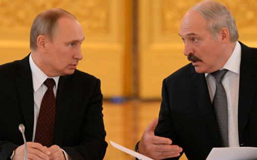 Tổng thống Nga Putin và Tổng thống Belarus Alexander Lukashenko. Ảnh: RT