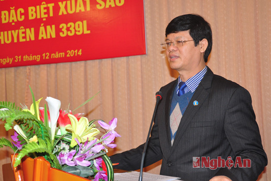 Đồng chí Lê Xuân Đại phát biểu biểu dương thành tích xuất sắc của Ban Chuyên án 339L và BCH BĐBP tỉnh