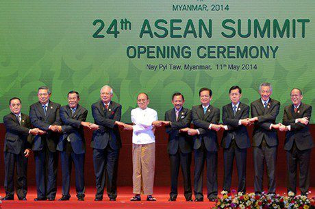 Các nhà lãnh đạo ASEAN tại Hội nghị Cấp cao lần thứ 24, diễn ra tại tại Nay Pyi Taw, Myanmar, ngày 11/5/2014