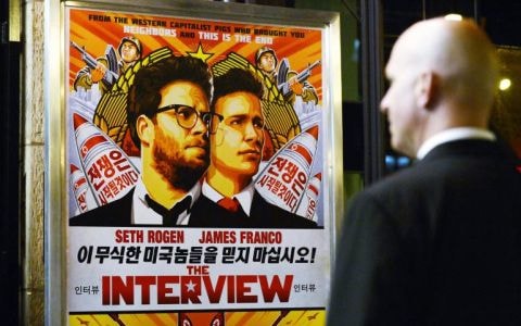 Poster phim Interview- bộ phim gây căng thẳng quan hệ Mỹ- Triều trong thời gian qua (Ảnh Reuters)