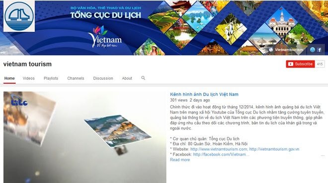 Kênh YouTube quảng bá du lịch Việt Nam. (Nguồn: YouTube)