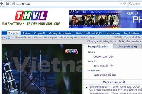 Webstie của Đài Vĩnh Long. (Ảnh chụp màn hình: Vietnam+)