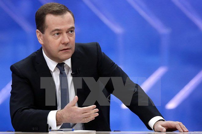 Thủ tướng Nga Dmitry Medvedev. (Nguồn: AFP/TTXVN)