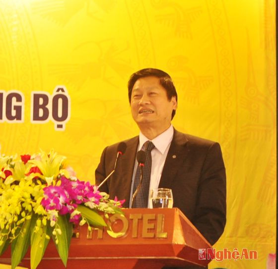 Đồng chí Nguyễn Quốc An phát biểu tại hội nghị