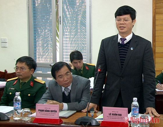 Đồng chí Lê Xuân Đại – Phó Chủ tịch UBND tỉnh Nghệ An phát biểu tại hội nghị