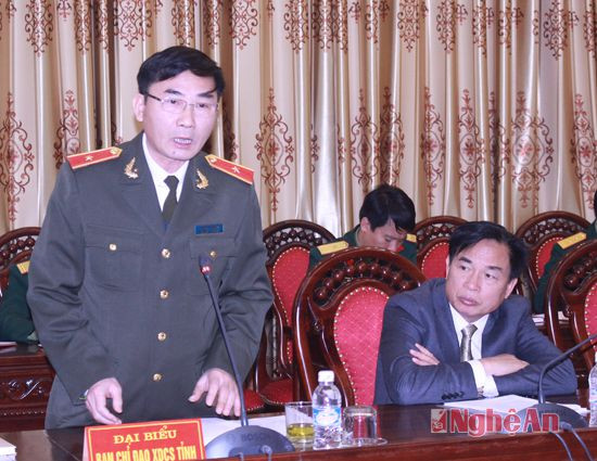 Thiếu tướng Nguyễn Xuân Lâm - Giám đốc Công an tỉnh phát biểu