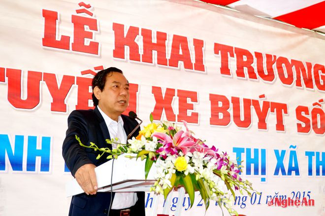 Đồng chí Nguyễn Hồng Kỳ – Tỉnh ủy viên, Giám đốc Sở GT – VT phát biểu tại lễ khai trương.