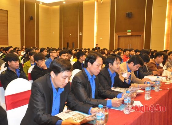 Đại diện đoàn viên thanh niên tỉnh Nghệ An tham dự hội nghị