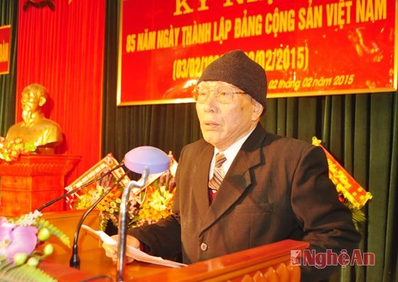 Đồng chí Trần Văn Nghi - Nguyên Bí thư Huyện ủy Nam Đàn xúc động tự hào về chặng đường 85 năm xây dựng và phát triển của Đảng