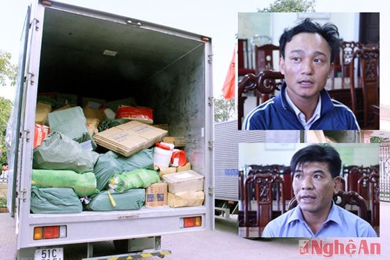 Đối tượng Tùng và Phước cùng tang vật vụ án.