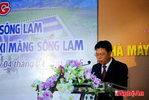  Đồng chí Nguyễn Ngọc Oánh-Chủ tịch HĐQT cam kết trước lễ khởi công sẽ hoàn thành đúng tiến độ 18 tháng thi công xong nhà máy.