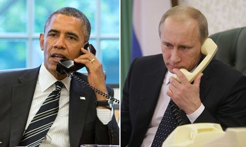 Tổng thống Mỹ Obama có cuộc điện đàm với tổng thống Nga Putin ngay trước thềm hội đàm tại Minsk. -ảnh: Reuters.