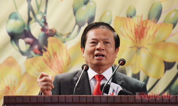 Đồng chí Lê Doãn Hợp phát biểu tại buổi lễ