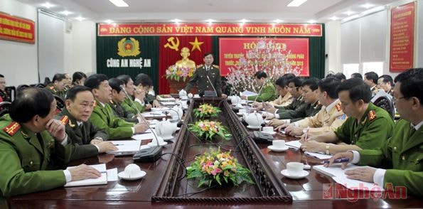 Điểm cầu tại Công an Nghệ An.