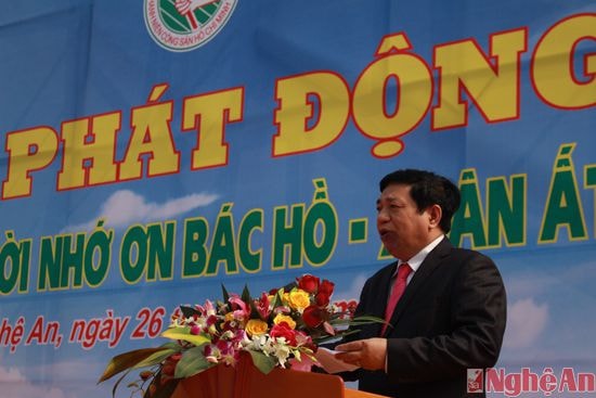 Đồng chí NGuyễn Xuân Đường phát biểu tại lễ phát động
