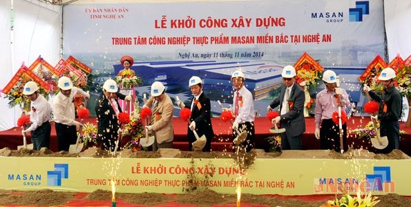 Lễ động thổ dự án Trung tâm CN thực phẩm Masan Miền Bắc tại Nghệ An. Ảnh: SM