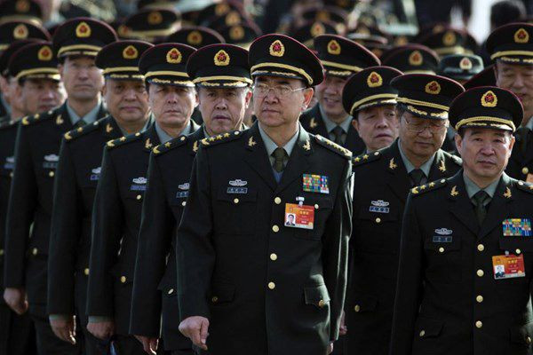  Tướng lĩnh Trung Quốc tại Đại Lễ đường Nhân dân Trung Quốc ngày 4/3 (Ảnh AP)