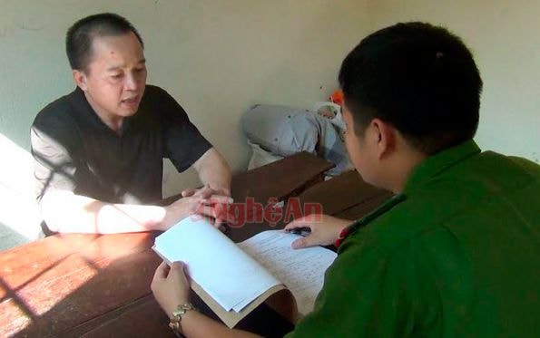 Đối tượng Nguyễn Thanh Sơn tại cơ quan điều tra
