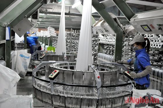 Sản xuất tại Công ty CP Dệt Kim Hoàng Thị Loan Ảnh: Mai Hoa
