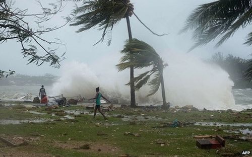  Bão Pam được đánh giá có sức mạnh tương đương siêu bão Haiyan đổ bộ Philippines năm 2013 (ảnh: AFP)