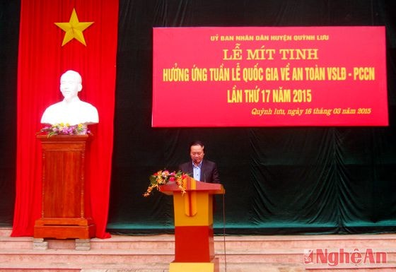 Phó chủ tịch UBND huyện phát động tuần lễ ATVSLĐ-PCCN năm 2015