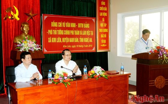 Phó Thủ tướng Vũ Văn Ninh Làm việc với UBND xã Kim Liên