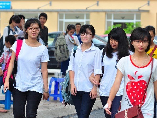 Thí sinh dự thi tuyển sinh đại học, cao đẳng năm 2014. Ảnh: Vietnam+