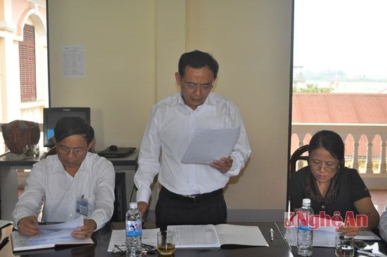 Thẩm phán Ngô Sỹ Tiến - Chánh án Tòa án huyện Yên Thành báo cáo giám sát 