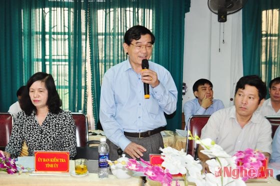 Phó trưởng ban Tuyên giáo Tỉnh ủy Bùi Đình Sâm lưu ý với huyện cần tập trung đẩy mạnh công tác tuyên truyền, công tác tư tưởng, nhất là ở cơ sở