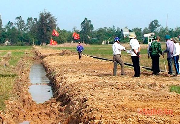 Nghi Trung đã thực hiện tốt công tác dồn điền đổi thửa.