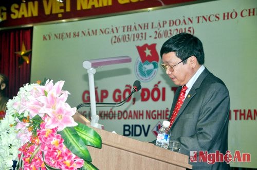 Đồng chí Thái Khắc Thư- Bí thư Đảng ủy Khối DN phát biểu
