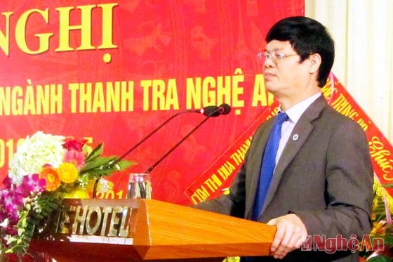 Đồng chí Lê Xuân Đại - Ủy viên Ban Thường vụ Tỉnh ủy, Phó Chủ tịch UBND tỉnh phát biểu chỉ đạo hội nghị.