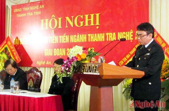 Đồng chí Nguyễn Chí Nhâm - Chánh Thanh tra tỉnh tổng kết hội nghị