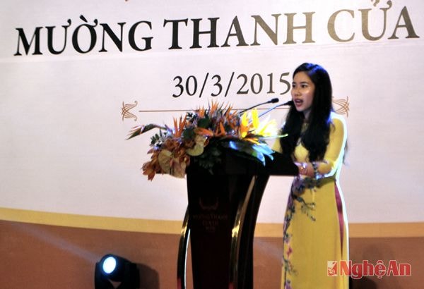 Bà Lê Thị Hoàng Yến - Tổng giám đốc tập đoàn KS Mường Thanh khai mạc buổi lễ