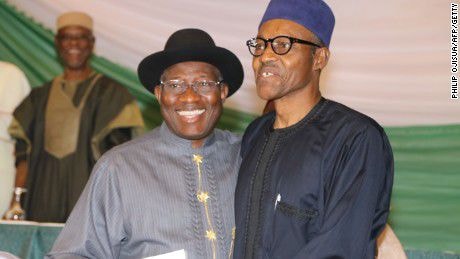Ông Goodluck Jonathan.(trái) và Muhammadu Buhari, 2 ứng cử viên của cuộc bầu cử tổng thống tại Nigeria (Ảnh: CNN)