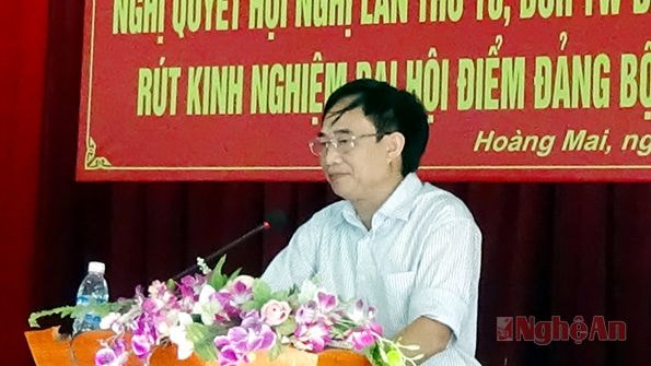 Bí thư Thị ủy Đoàn Hồng Vũ quán triệt các nội dung Nghị quyết Trung ương 10.